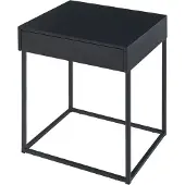 En.casa Bijzettafel Rautjärvi met lade 50x43x41 cm zwart mat
