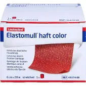 Elastomull HAFT 20MX6cm color rot, 1 St BIN