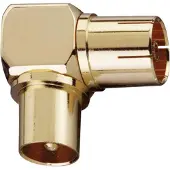 OEHLBACH 4403, haakse antenne adapter, m/f, goud (2pc)