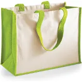 Westford Mill Printers Jute Classic Shopper WM422 - Apple Green - 42 x 33 x 19 cm