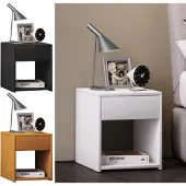 Hioshop Sledo Mini nachtkastje 1 lade, 1 plankWalnoot.