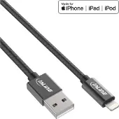 InLine Lightning USB-kabel, voor iPad, iPhone, zwart/alum.1m MFi-gecertificeerd