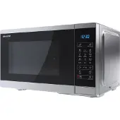 Sharp YC-MG252AE-S Magnetron met grillfunctie, magnetron: 900W, grill: 1000W, 11 vermogensniveaus, zilverkleurig