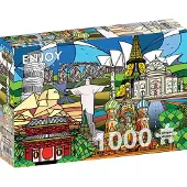 Enjoy Puzzle World Landmarks Puzzel (1000 stukjes)