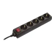 As Schwabe as-Schwabe stekkerdoos met 5 stopcontacten, schakelaar, 1,4 meter, hoekmodel, Schuko, 230V, 16A, IP20