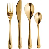 Aida kinderbestek 4-delig Gold