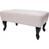 MCW Chesterfield poef, voetenbankje, kunstleer 39x77x47cm ~ crème-wit