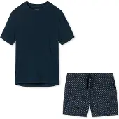 Schiesser Pyjama 'Cotton' donkerblauw