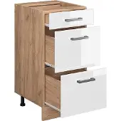 Vicco R-Line Keukenonderkast – 40 cm met laden, zonder werkblad Wit Hoogglans
