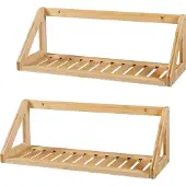 En.casa Wandplank set van 2 Gjerdrum 43x15x15 cm bamboe