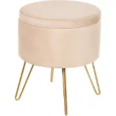 Beliani SILAS - Poef - Lichtbeige - Fluweel