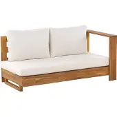 Beliani MARETTIMO - Loungeset - Gebroken wit - Linkszijdig - Acaciahout