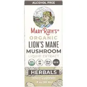 MaryRuth Organics , Organische Leeuwentandmushroom-vloeistofextract, Alcoholvrij, 590 mg, 1 fl oz (30 ml)