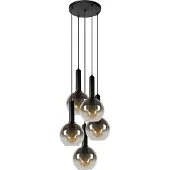 Lucide MARIUS - Hanglamp - Ø 55 cm - 5xE27 - Zwart