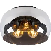 Lucide Plafondlamp Olivia Ø 40cm zwart met smoke glas