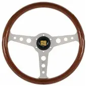 Momo Indy Steering Wheel 350 mm - Mahogany Wood/Brushed Spokes