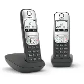 Gigaset A690 Duo, Analoog telefoon, Draadloos handset, Sprekenhandsfree, 100 contacten, Nummerherkenning, Zwart, Zilver