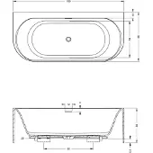 Riho Half Vrijstaand Ligbad Valor Solid Surface 180x80x56 cm Mat Wit