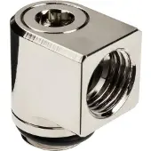 EK Water Blocks EK-Torque Micro Adapter 90 graden G1/4 inch mannelijk naar G1/4 inch vrouwelijk - draaibaar, nikkel, Aansluitingen voor waterkoeling, Zilver