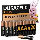 Duracell Aaa-batterijen Alcalines Plus Pack 20 (5000394141087)