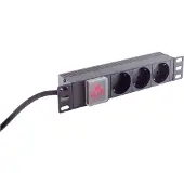 Shiverpeaks 10" Steckdosenleiste 3-fach, 1HE, schwarz
