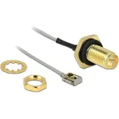 DeLOCK MHF I LK (v) - RP-SMA (v) kabel met afdichtring - Micro Coax (1,13 mm) - 50 Ohm / grijs - 0,50 meter