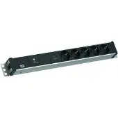 Bachmann 19" 1,5U 5xCEE7/3 1xGVS-Plus 2,0m CEE7/7