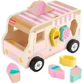 Fisher-Price Houten peuterspeelgoed IJscowagen Vormsorteerderset 9 houten stukken voor ontwikkelingsspel Kinderen vanaf 18+ maanden