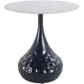 Ptmd Anna Antracite Metal Sidetable With Ceramic Top (Antraciet, 44x44x50 diameter: 44cm)