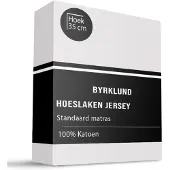 Byrklund Hoeslaken Katoen - Jersey Stretch - Wit 90 x 220 cm
