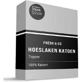 Fresh & Co Topper Hoeslaken - Katoen - Grijs 160 x 200 cm