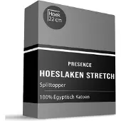 Presence Splittopper Hoeslaken - Egyptisch Katoen Stretch - Grijs 160