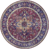 Nouristan Vloerkleed Anthea rond | kunstvezel paars 160x160 cm vloerkleden | NADUVI