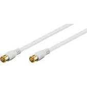 Goobay SAT aansluitkabel, F-Quick, 100% afgeschermd, verguld, wit, 2,5 m (Antennekabel)