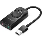 UGREEN - USB-A - External Stereo Sound Adapter with Microphone input.