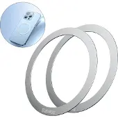 Baseus Halo Metalen Ring voor Magnetische Houders (Two Pack) Zilver