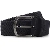 BOSS Geweven riem met leren details Maat 85