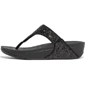 FitFlop Lulu Glitter Toe-Thongs PU Glitter Dames Slippers - Zwart Glitter