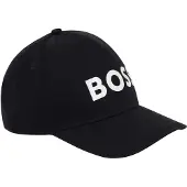 BOSS Kinderpet van een katoenen twill met logo in rubberprint Maat 56