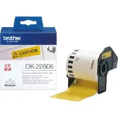 Brother Etiket DK-22606 Zwart op geel (62 mm)