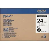 Brother HGE-151V5 - Zwart op transparant - Rol (2,4 cm x 8 m) - 5 cassettes met gelamineerde band - geschikt voor P-Touch PT-9500pc, PT-9700PC, PT-9800PCN