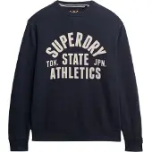 Superdry Sweatshirt 'Athletic Essentials' marine / wit