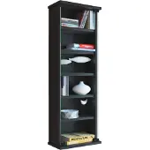 Hioshop Loposa wandkast CD,DVD opslag 150 CD 6 planken zwart.