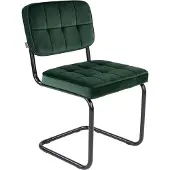 Kick Collection Kick buisframe stoel Ivy - Donkergroen - Velvet stof - Verkrijgbaar in diverse kleuren