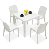 BICA Kunststof rotan meubelset wit Dallas/Virginia 4