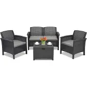 BICA Venezia technorattan Coffee Box 4 antraciet set met commode