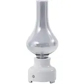 NOLA Tafellampe , Mist, dimbare, Wit, Woonkamer, Glas, Industrieel
