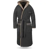Normani Badjas lang stone grey / zwart