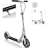 Globber NL 205 Deluxe – Step, 205 mm, ABEC 9, handrem, in hoogte verstelbaar, voorvering, opvouwbaar mechanisme, zilver