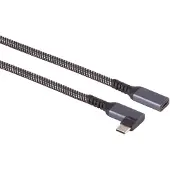 S-Impuls USB-C verlengkabel | haaks (links/rechts) | USB3.1 10 Gbps | PD 100W | 4K 60Hz | nylon | 0,50 meter